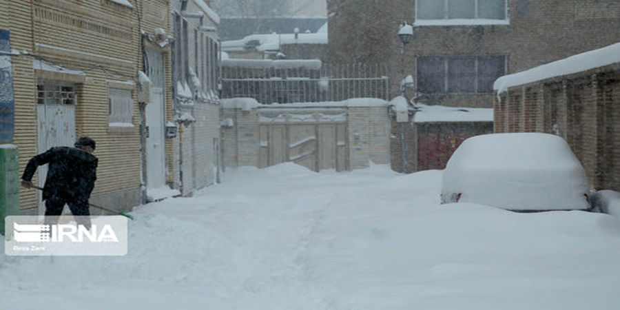 بارش برف سنگین در اردبیل +تصاویر