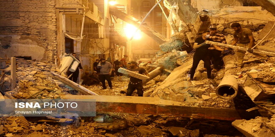 بازدید هیات کارشناسی دولت از محل ریزش ساختمان متروپل