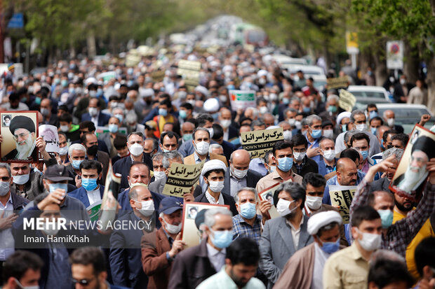 راهپیمایی مردم همدان در محکومیت حادثه مشهد